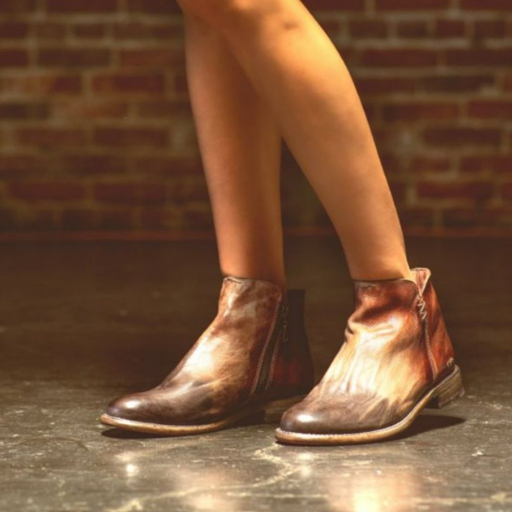 Bed Stu Yurisa Brown Two-Toned Booties